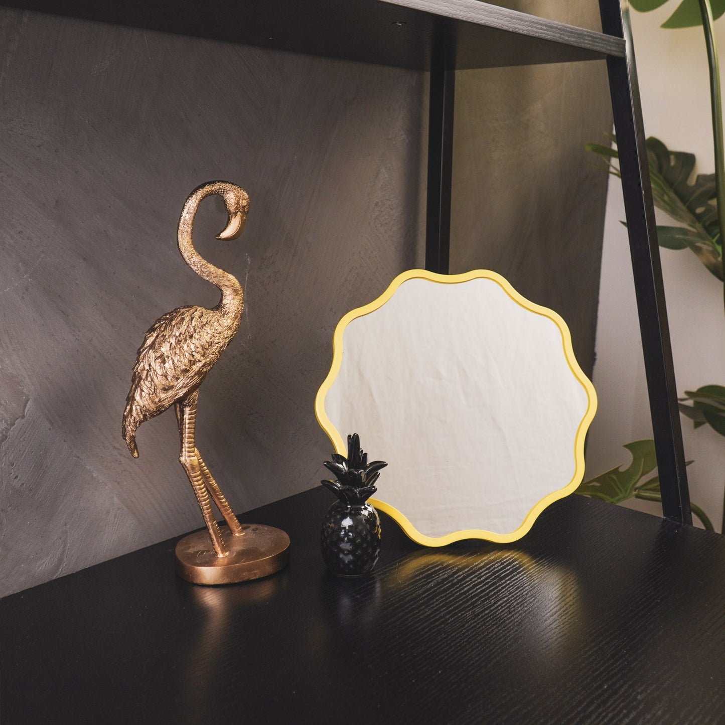 Make up Mirror - Round - Yellow - 25x1x25cm