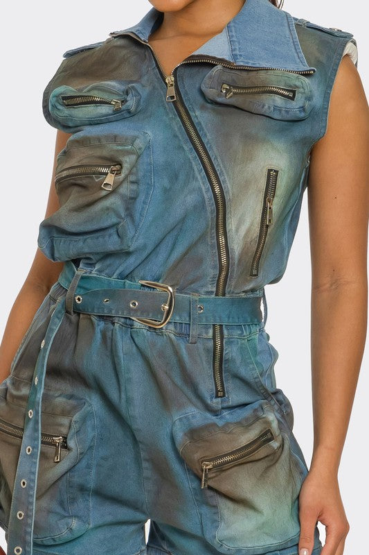 Urban Edge Zipper Utility Romper