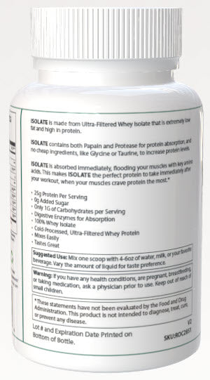 1lb Whey Armor Isolate Protein Unflavored