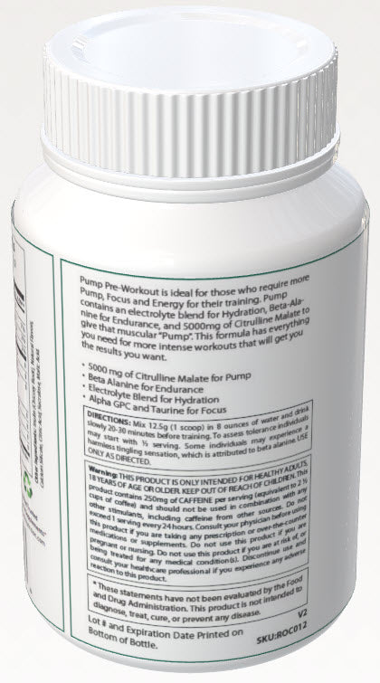 Pump Pre-Workout Citrus Blast 312g w/ Natural Flavor