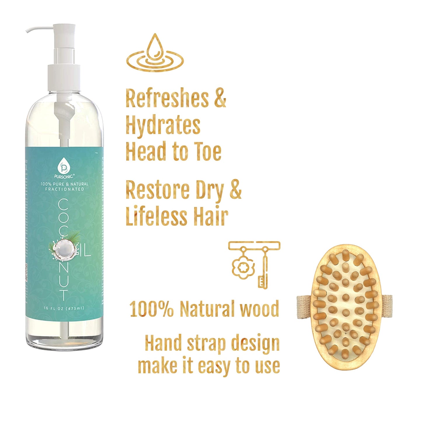 Nourishing Beauty Bundle: Fractionated Coconut Oil (16 Oz) & Boar