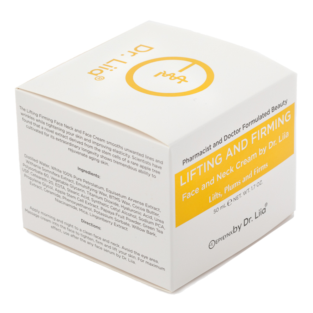 Box of Lifting and Firming Face and Neck Cream by Dr. Lila on a white background