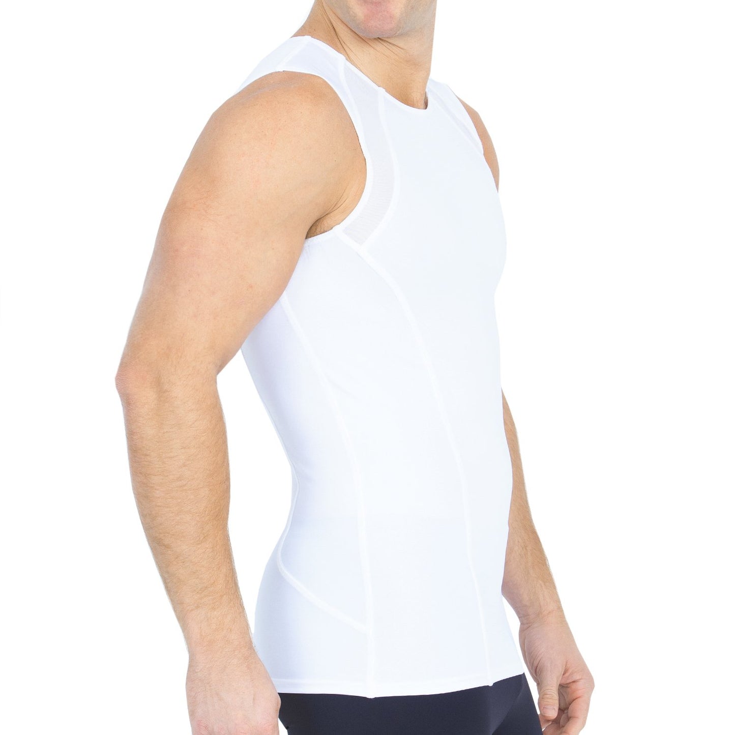 Insta Slim Compression Side & Back Mesh Panel Sleeveless Crew Neck