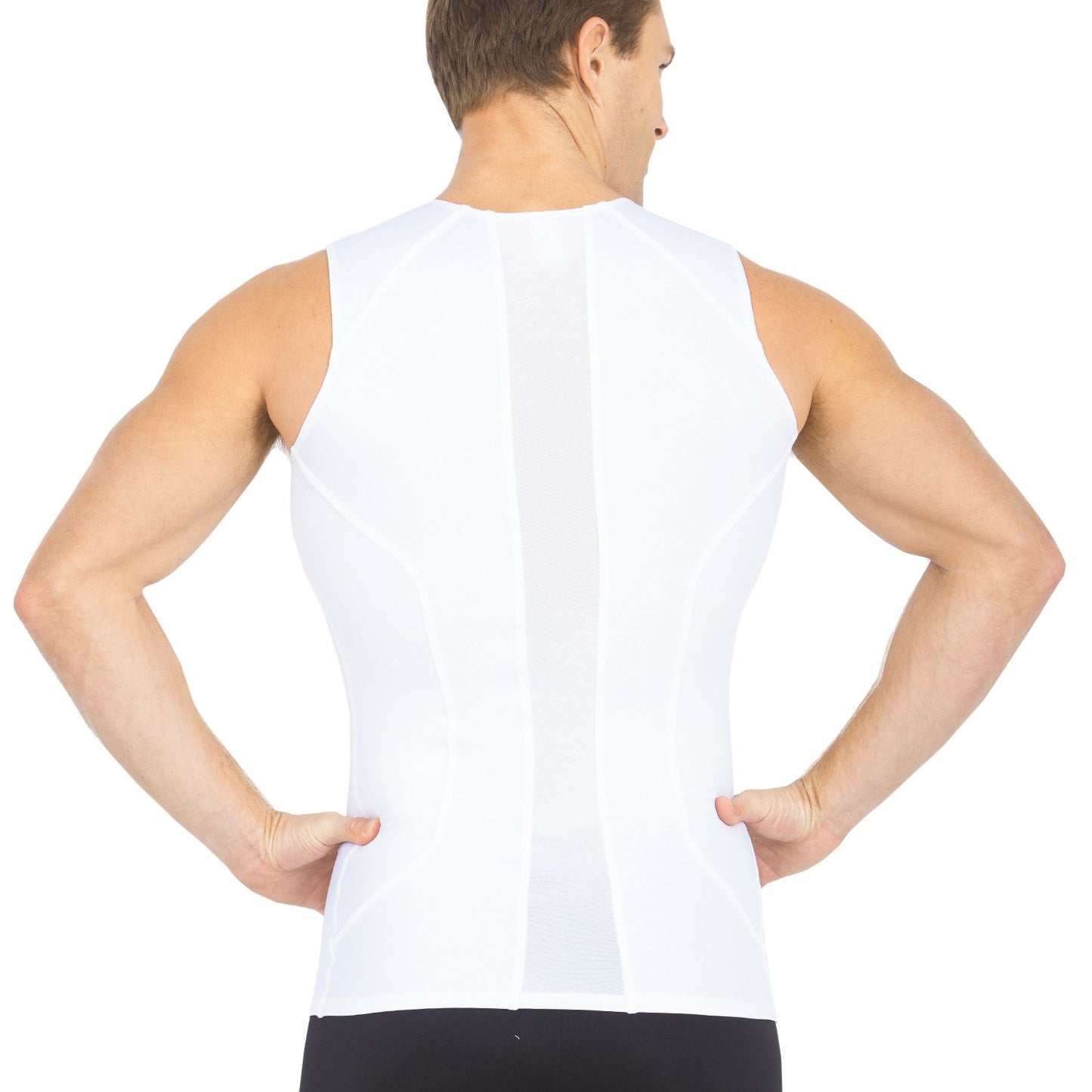 Insta Slim Compression Side & Back Mesh Panel Sleeveless Crew Neck