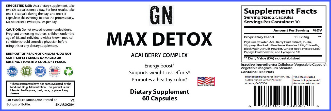 Max Detox W/Acai Berry
