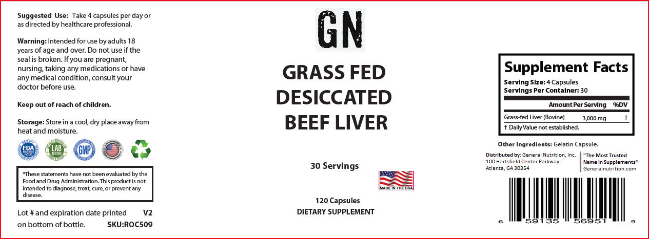 Grass Fed Desiccated Beef Liver Capsules – Pasture Raised
