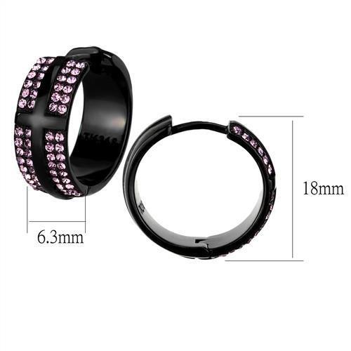 TK2386 - IP Black(Ion Plating) Stainless Steel Earrings with High Grade