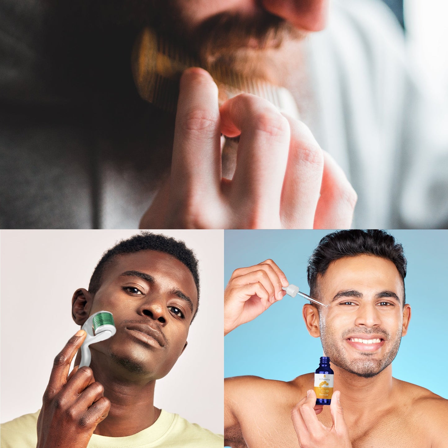 Pursonic Beard Care Grooming Kit, Micro Needle Derma Roller 0.5 mm,