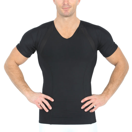 Insta Slim Compression Side & Back Power Mesh Panel V_Neck Shirt