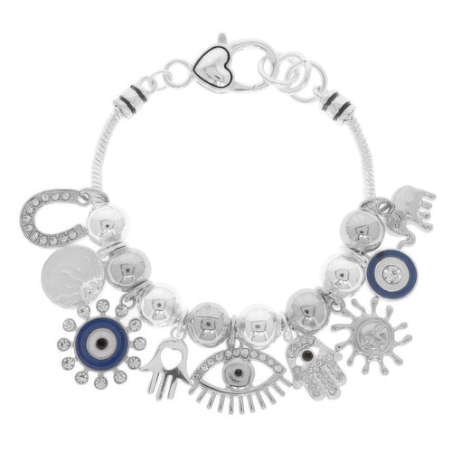Multicharm Evil Eye Bracelet