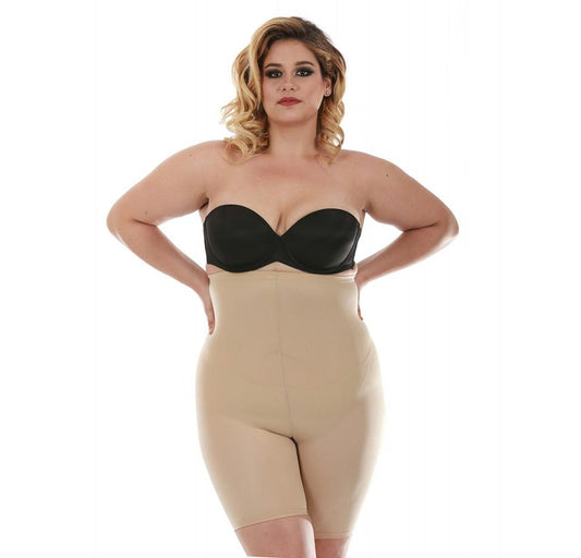 InstantFigure Hi-Waist Shorts Open Gusset Plus Size Shapewear WSH4211C