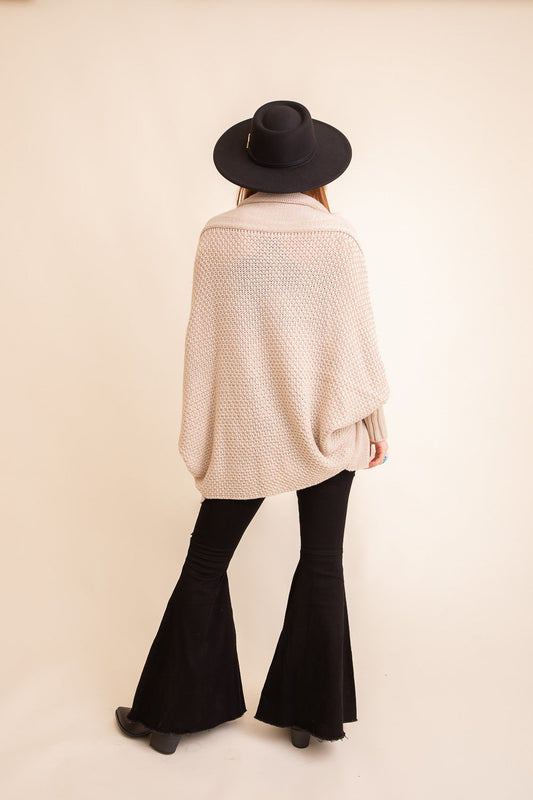 Cuddly Bat Sleeve Knit Cardigan Top