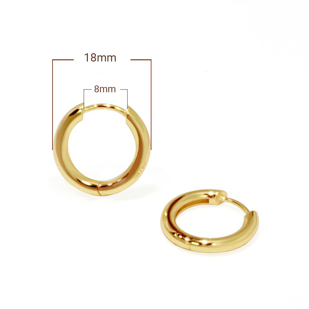 Silverbene Fashion Jewelry Bulk Wholesale Popular Minimalist 925 Sterling Silver Plain Hoop Earrings