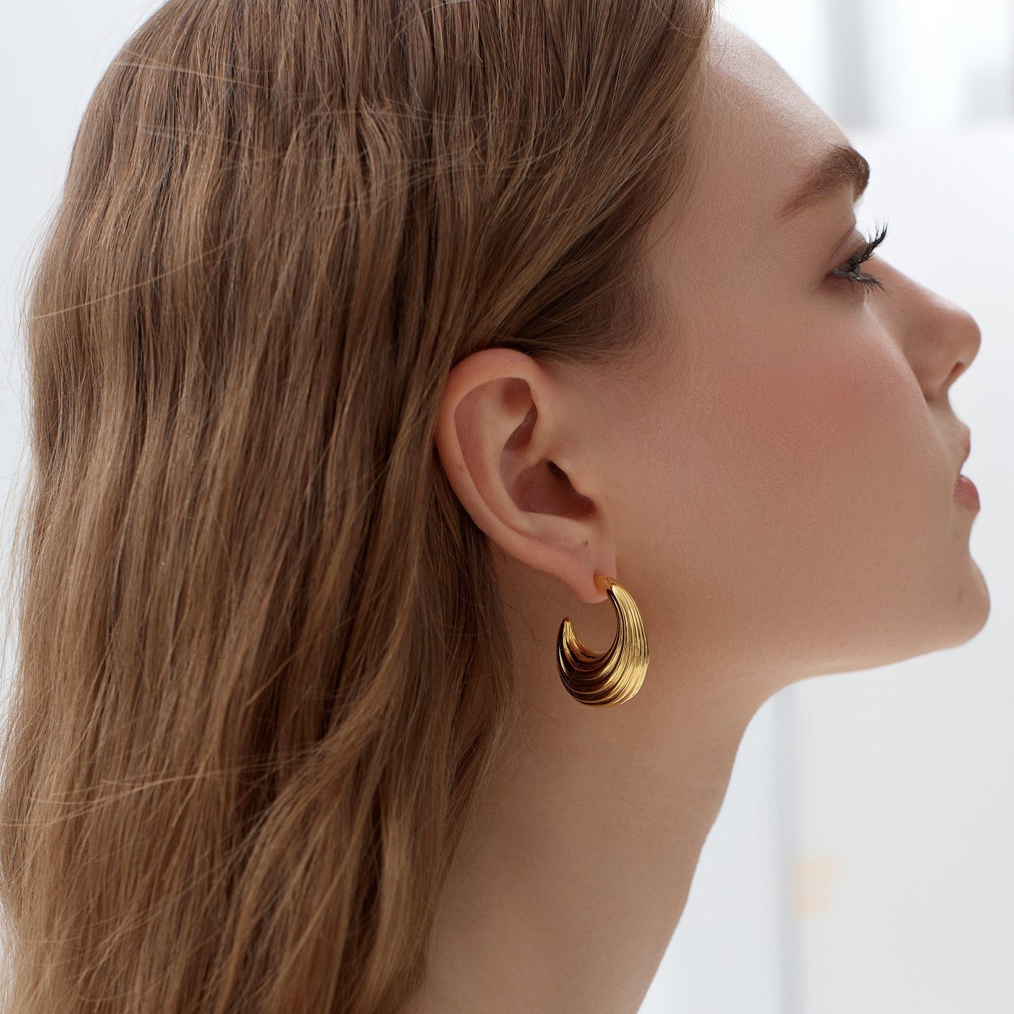 Fashion Jewelry Chunky Electroforming Irregular Pattern 999 Sterling Silver Large Statement Hoop Earrings