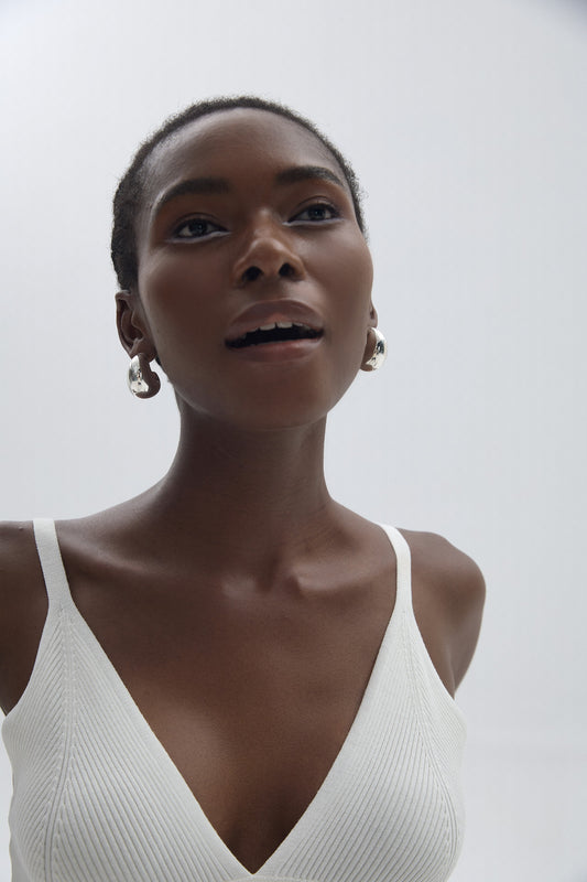 Fine Jewelry Women Crescent Moon Classic Minimalist Chunky S999 Steling Silver Electroforming Gold Plated Statement Earrings