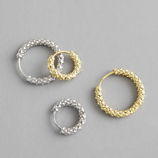 Modern Circle 925 Sterling Silver Hoop Earrings