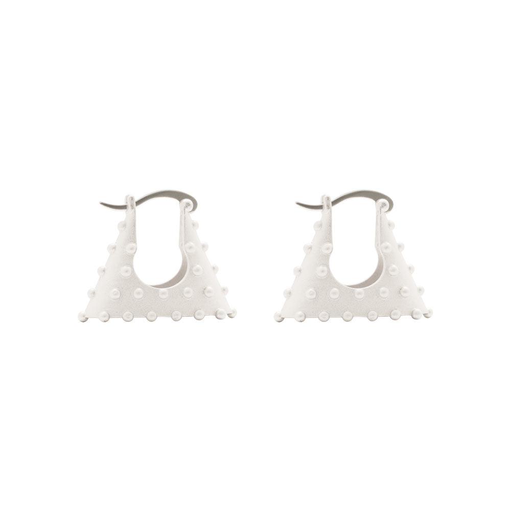 Fashion Rivet Women Bag 925 Sterling Silver Hoop Earrings