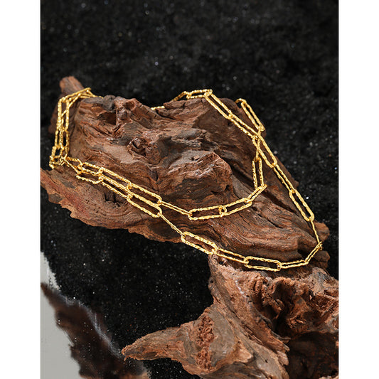 Cool and minimalist style, cool car flower chain S925 pure silver necklace for women