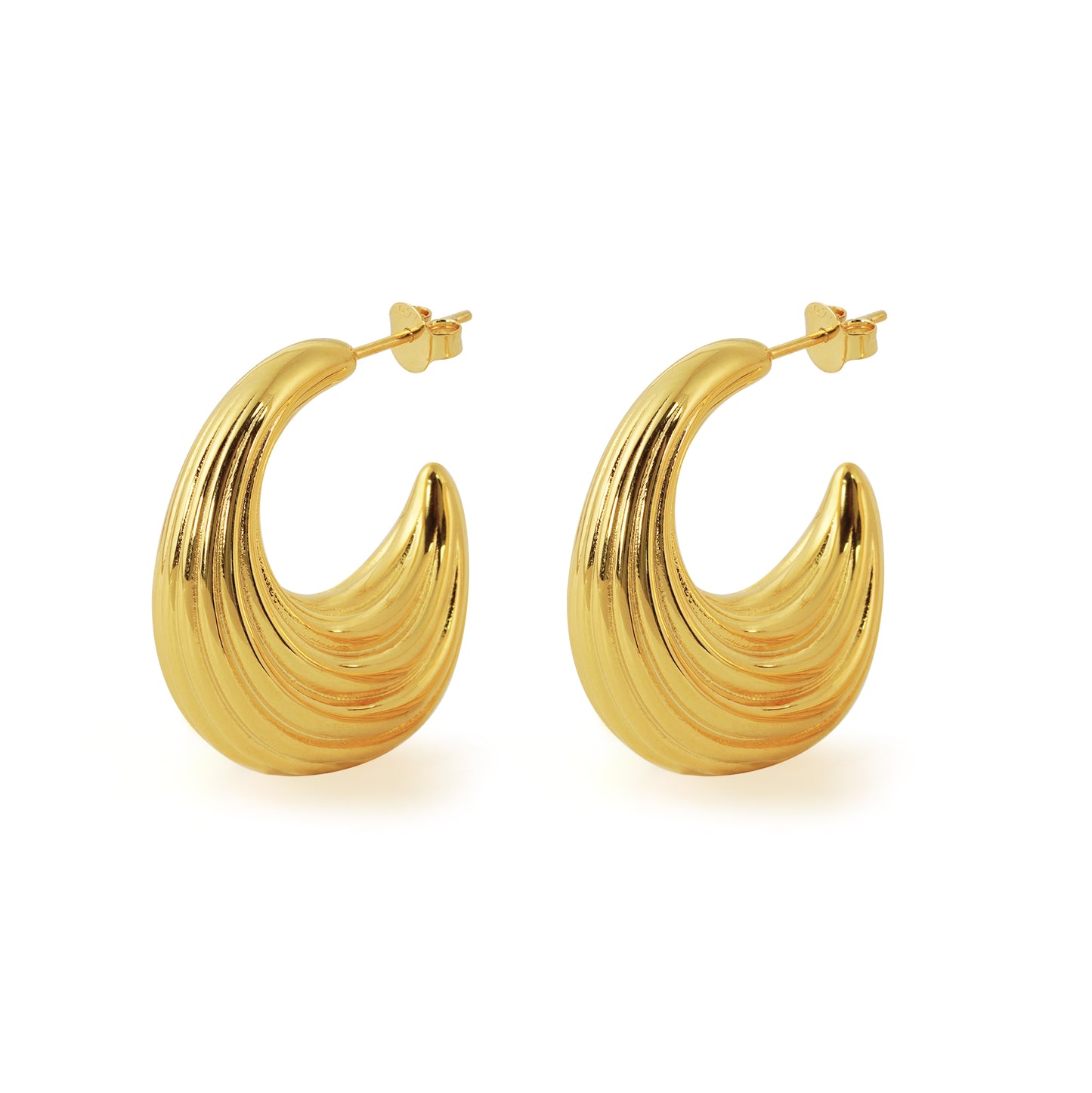 Fashion Jewelry Chunky Electroforming Irregular Pattern 999 Sterling Silver Large Statement Hoop Earrings