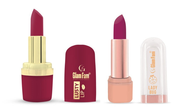 GLAMFAM LUSTY LIP LIPSTICK & LADY BUG LIPSTICK (PACK OF 2)