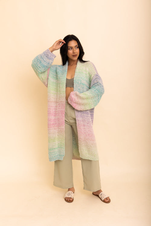 Lounge Around Longline Ombre Cardigan Top