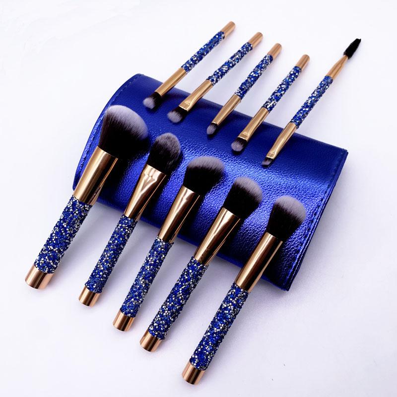 Makeup brushes Blue Diamond 10 pcs set cosmetics brush with Bag