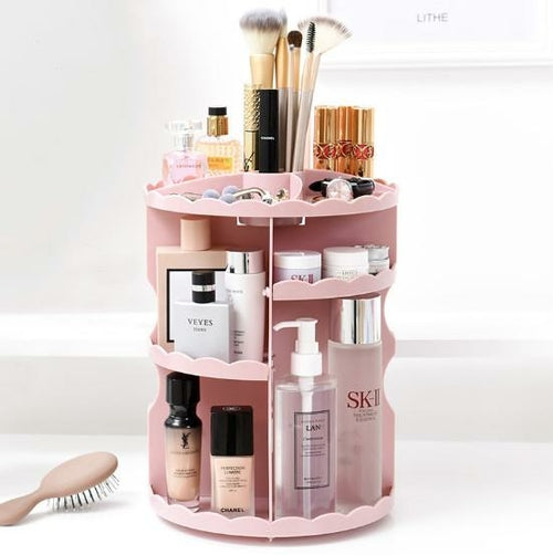 360 Rotating Makeup Organizer, DIY Adjustable Makeup Carousel Spinning