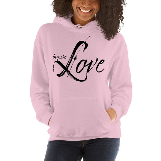 Women Hoodie - Pullover Top Sweatshirt - Black Graphic/inspire Love