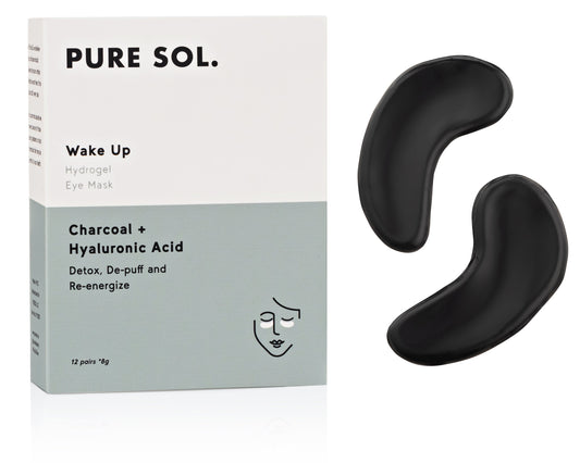 PURE SOL. Beauty Wake Up Hydrogel Eye Mask Charcoal + Hyaluronic