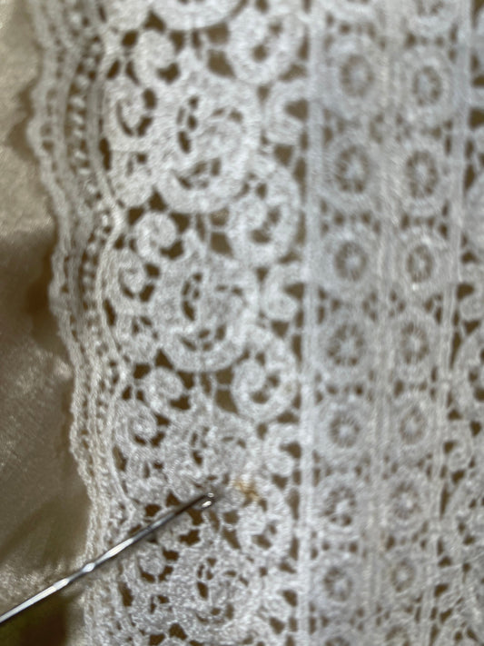 Vintage Sonya Ratay for San Andre Cream Satin Lace Size L