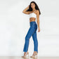 UrbanEase™ Women Bottom Zipper Jeans Women Unique Dark Blue Denim