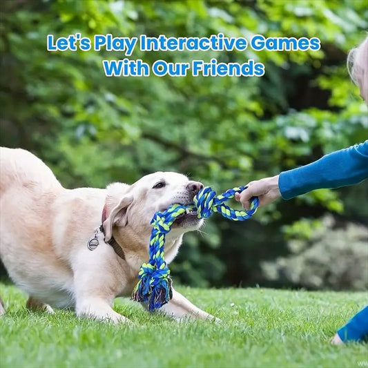 Heavy-Duty Rope Knot Dog Toys For Large Breeds Dental Health Chew And