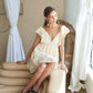 ADORA Tie Back V-Neck Ruffle Sleeve Dress