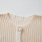 White Solid Textured Knit Side Pockets Buttoned Sweater Vest top
