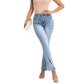 Commuter Split Straight Pants Fashionable Stretch Washed Jeans Women Bottom