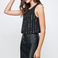 Sleeveless Textured Shift Dress – Modern Glamour