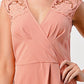 Floral Lace Shoulder Wrap Dress