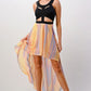 Chic Cut-Out Bodice High-Low Chiffon Dress