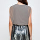 Sequin Skirt with Sleeveless Blouson Dress – Glamorous Party Look