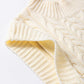 Oatmeal Cable Knit High Neck Sweater Vest Top