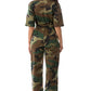 WOMEN FASHION CAMOFLAGE JUMPSUIT