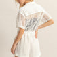 HYFVE Crochet Button Front Short Sleeve Romper