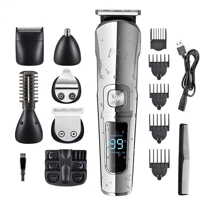 Professional Multifunction Beard Hair Trimmer Waterproof Grooming Kit