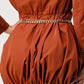 Terracotta Trench Romper with Gold Chain Belt