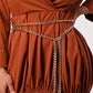 Terracotta Trench Romper with Gold Chain Belt