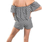 KIDS CHECKERED OFF THE SHOULDER ROMPER