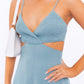 Cut Out Back Tie Spaghetti Romper