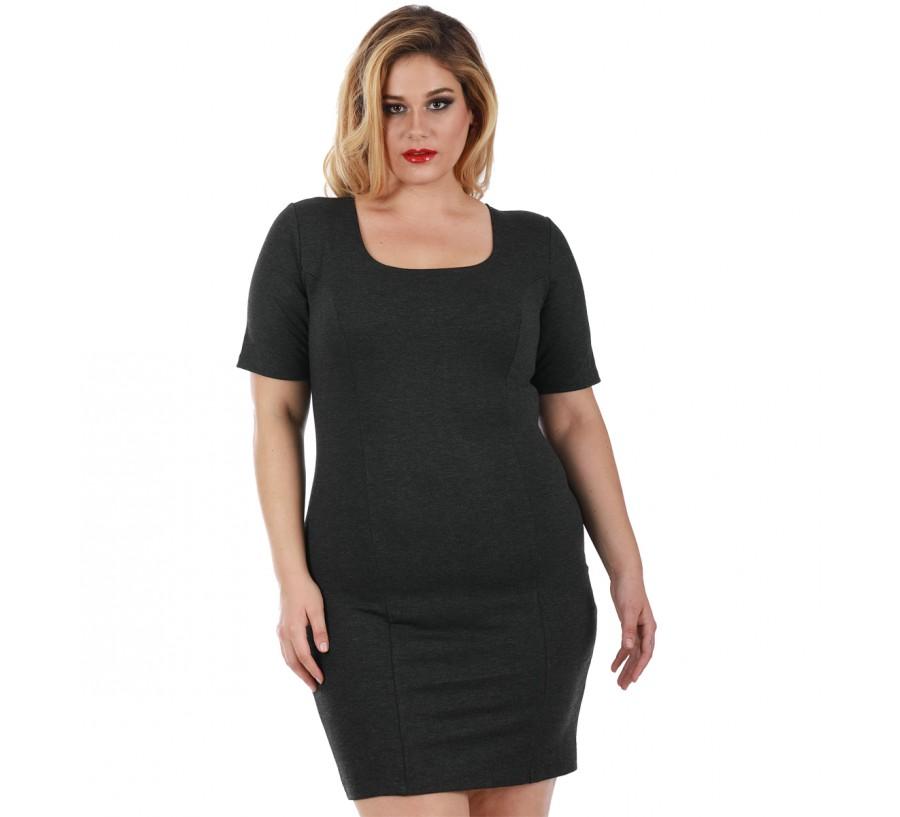 InstantFigure Curvy Plus Size Short Dress Short Sleeves 168027C