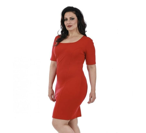 InstantFigure Curvy Plus Size Short Dress Short Sleeves 168027C