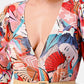 Kimono chiffon multi print long sleeve romper